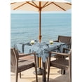 thumbnail image 3 of Outdoor Tablecloth with Umbrella Hole for Patio/Picnic/Party/Camping, Teal Blue Starfish Waterproof Table Cloth Square Cover Washable, Coastal Ocean Summer Sea Nautical (60"x 60"), 3 of 8