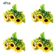 thumbnail image 3 of 4pcs Artificial Sunflowers Yellow Flowers Bunch Realistic Large Fake Flowers Accessories Wedding Bouquet for Home 13 Heads, 3 of 10