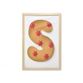 thumbnail image 1 of Christmas Alphabet Wall Art with Frame, Gingerbread Cookie Letter S with Warm Colored Star Ornament, Printed Fabric Poster for Bathroom Living Room, 23" x 35", Ginger Vermilion White, by Ambesonne, 1 of 2