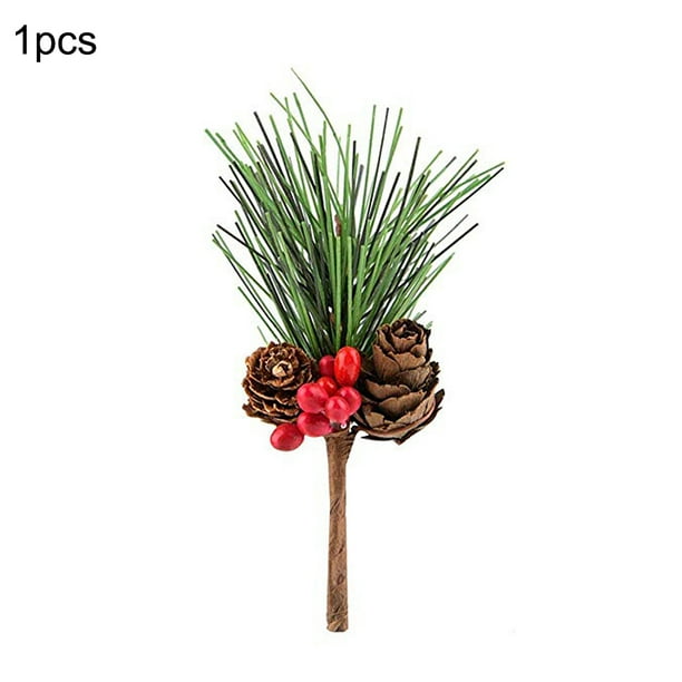 Artificial Berry Pine Needles Pine Cone Branch for Flower