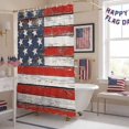 thumbnail image 5 of Independence Day Shower Curtain, 36" x 72", Abstract American Flag Wood Grain Waterproof Bathroom Curtain Washable Shower Curtain Set with 12 Hooks, 5 of 9