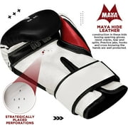 RDX Kids Boxing Gloves for Training & Muay Thai Maya Hide Leather Junior 4oz Mitts for Sparring, Focus Pads, Fighting & Kickboxing Good for Youth Punch Bag, Punching and Grappling Dummy