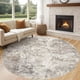 thumbnail image 1 of Alfombra UERMEI redonda, lavable, neutra, moderna, de 244 cm, 1 of 9