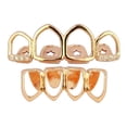 thumbnail image 2 of Parrillas Chapadas en dieciocho , 4 Colmillos, Conjunto Inferior, Cara Abierta, Colmillos, Rejilla, Joker, Rock, Joyería de Disfraz Fernando Tapas de dientes bucales, 2 of 5
