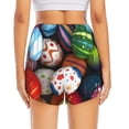 thumbnail image 2 of Lsque Easter Egg Printed Women's Running Shorts with Liner Pockets,Elastic Quick Dry Workout Athletic Gym Yoga Shorts,Womens High Waist Shorts-, 2 of 9