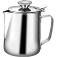 thumbnail image 1 of Jarra para espumar leche de acero inoxidable con tapa, perfecta para máquinas de café expreso, espumador de leche, Latte Art - Plata, 350ml Sincero Electrónica, 1 of 5