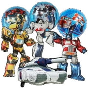 Transformers Birthday Party Supplies, 7Pack Cool Optimus Prime Megatron Bumblebee Aluminum Foil Balloons for Party Decorations