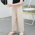 thumbnail image 7 of MKOSPLRT Summer Pants for Girl 2-14 Years Drawstring Elastic Waist Wide Leg Pants Solid Baggy Ice Silk Running Pants Kids Pants, 7 of 7