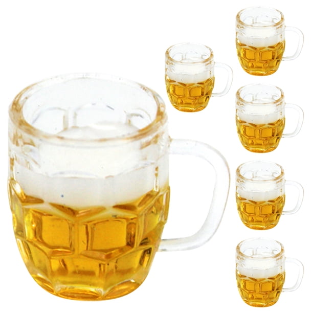ColoMX Copa de miniatura de 6 piezas con cerveza muñeca casa pequeña mini tazas de cerveza tazas de cerveza modelos