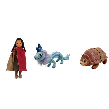 Disney's Raya and the Last Dragon Plush Set of 3 - 10.5-inch Small Raya Plush with Removable Cape, Tuk Tuk & Sisu