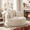 Beige, variant on Eyisean 53.5" Oversized Round Chaise Lounge Chair Indoor, Comfy Corduroy Upholstered Boneless Couch with Pillow, No Assembly Required, Deep Seat Lounge Floor Sofa Chair for Living Room, Apartment