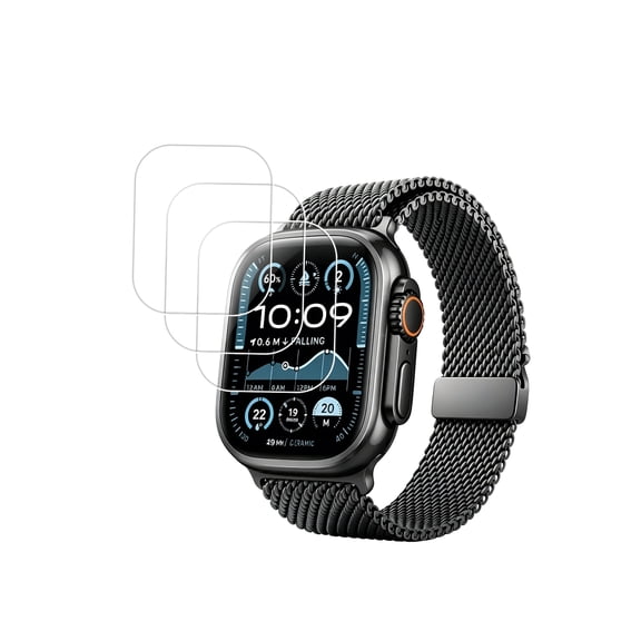 BOVUGAC(3 pack) Tempered Glass Screen Protector for Apple Watch Ultra4 Smart Watch, Clear Protective Screen Cover
