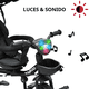 thumbnail image 2 of Triciclo Doble para Niños Asiento Giratorio Gemelar Luz Sonido Cinturón de Seguridad Llantas de Goma Apto a partir de 1 Año - Negro, 2 of 7
