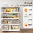 thumbnail image 3 of 39.4" W Collapsible Stackable 320Gal Heavy Duty Storage Bins with Lids, 4-Pack Rolling Plastic Cabinet with Doors for Home, Bedroom & Garage, White, 3 of 7