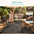 thumbnail image 4 of Wonnitar Outdoor Rugs Waterproof 5'x8' Reversible Plastic Straw Rug, Modern Rainbow Outside Carpet for RV Patio Deck Porch Balcony Picnic Camping Beach, Black&Brown-Rainbow, 4 of 10