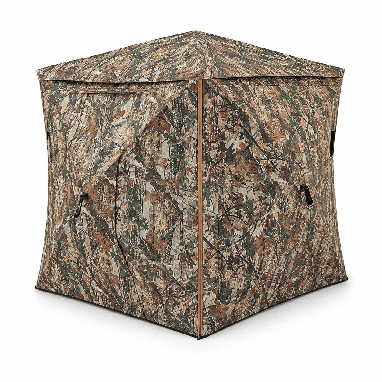 Biotree 5-in-1 Pop Up Hunting Blind for 2-3 People 58 x 58 x 65 Inch Camouflage Ground Blind with Skylight Sliding Windows and Carry Bag