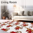 thumbnail image 2 of ODIKA 4'x6' Machine Washable Non-Slip Area Rug, Santa Sleigh Vintage Christmas Anti Fatigue Floor High Traffic Rug with Pad, Red, 621846, 2 of 8