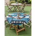 thumbnail image 4 of Outdoor Tablecloths with Umbrella Hole & Zipper, Blue Anchor Round Tablecloths 60 Inch, Nautical Summer Beach Coastal Ocean Art Waterproof Table Cloth, Patio/Pool/Picnic Table Covers, 4 of 8