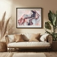 thumbnail image 3 of Marbled Grey Pink Watercolor  - Painting Black Framed Wall Art Print 12 x 18 inches, 3 of 4