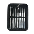 thumbnail image 1 of Labymos 10pcs Blackhead Remover Tool Blackhead Remover Comedone Extractor Straight Curved Blackhead Tweezers Stainless Steel Pimple Acne Blemish Removal Tools Set, 1 of 7