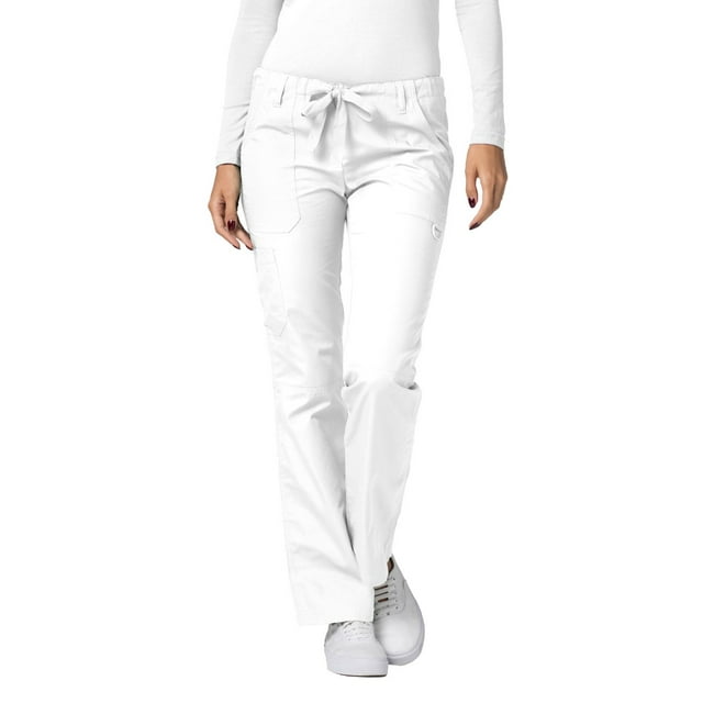 Adar Pantalon d'Uniforme Droit pour Femme, à Cordon, Popeline Durable, Noir