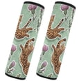 thumbnail image 2 of 2 Pcs Seat Belt Strap Covers Pad for Car Soft Flannel Car Seat Belt Shoulder for All Cars Two Scuffling Tabby Cats, 2 of 8