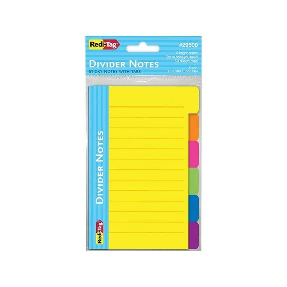 REDI-TAG CORPORATION 4'' x 6'' 60 Count Divider Note