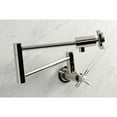 thumbnail image 3 of Kingston Brass KS4106ZX Millennium Two-Handle 1-Hole Wall Mount Pot Filler Faucet in Polished Nickel, 3 of 8