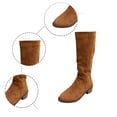 thumbnail image 4 of Knee High Boots Women Fold Over Knee High Boots Chunky High Heels Long Boots Zipper Pointed Toe Dress Tall Boots for Women,Color:Brown,Size:8, 4 of 9
