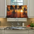 thumbnail image 5 of Palm Tree Kitchen Curtains 2 Panels UV Protected Tier Curtains, Half Window Curtains Kitchen Tiers for Guest Room Bathroom Sink Laundry Room Basement,36 x 27 Inch, 5 of 7