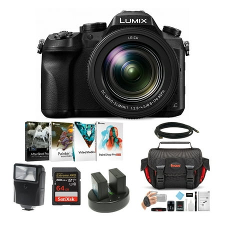 Panasonic LUMIX DMC-FZ2500 Digital Camera with 64GB Card and Accessory Bundle