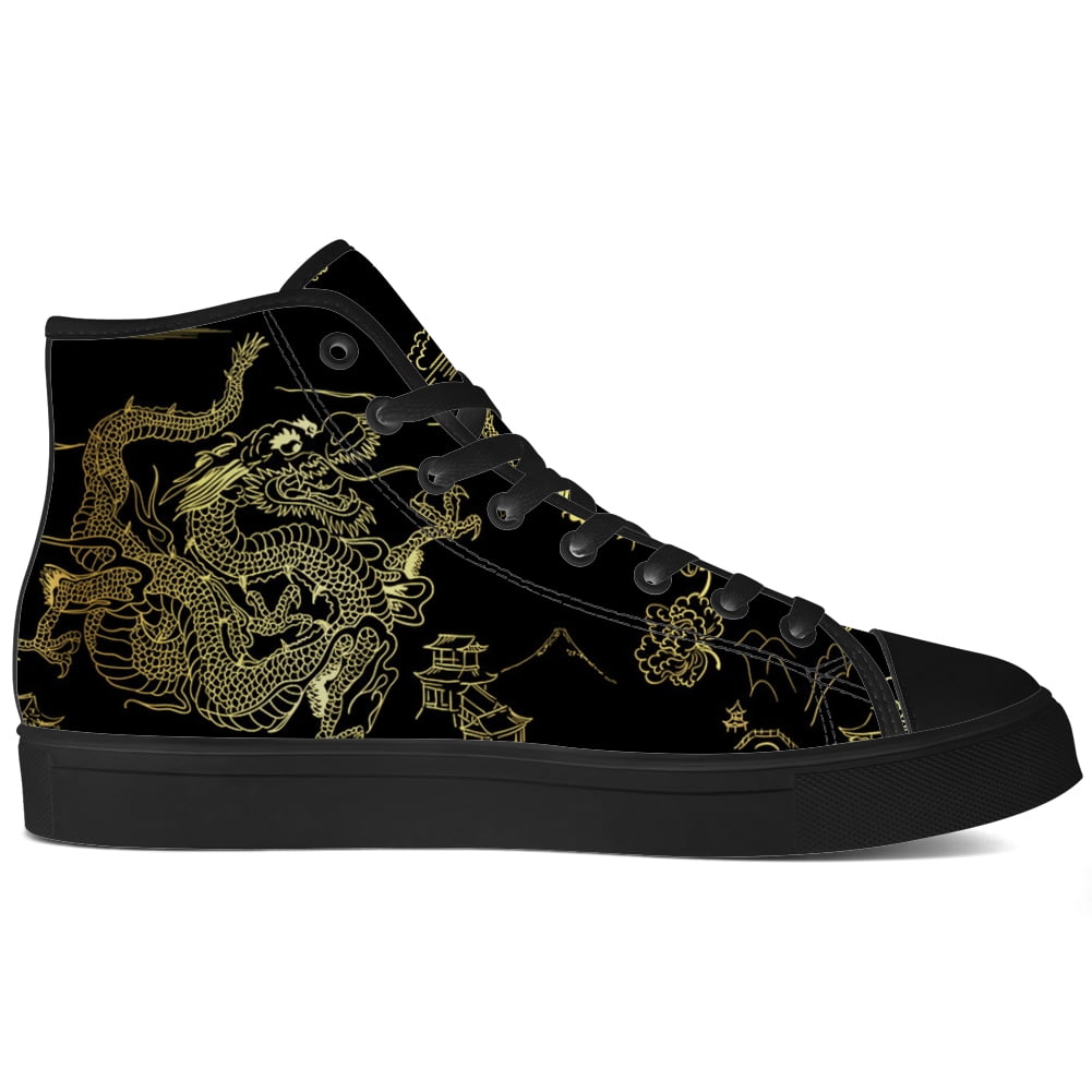 Aidianart Mens Dragon High Top Shoes High Top Canvas Sneakers Size 5.5