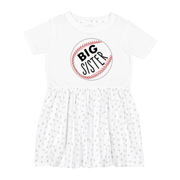 Inktastic Big Sister Baseball Girls Toddler Dress