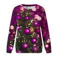 thumbnail image 4 of WXLWZYWL Christmas Sweatshirt Women Christmas Snowman Reindeer Print Pullover Casual Long Sleeve Holiday Shirts Tops, 4 of 4