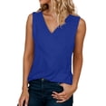 thumbnail image 2 of HUANBAI Sleeveless Tank Top With Unique Neckline Design Solid Color Camisole For Daily Wear And Layering Women's Tank Top, 2 of 5