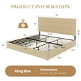 thumbnail image 7 of Sha Cerlin Beige King Fabric Platform Bed Frame with 4 Storage Drawers & Adjustable Headboard, Adult, 7 of 7
