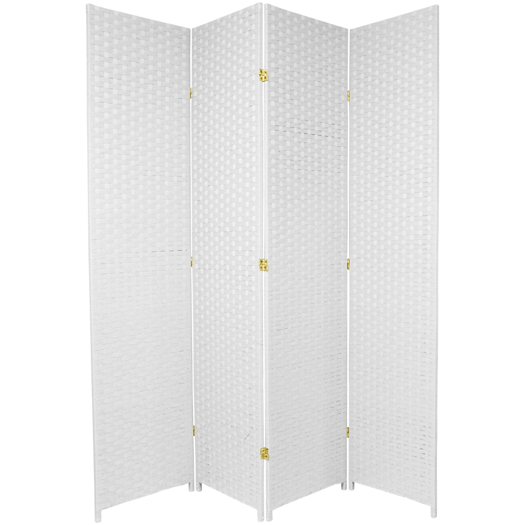 Oriental Furniture 7 ft. Tall Woven Fiber Room Divider White 4