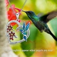 thumbnail image 5 of SOULMEET Hummingbird Necklace Silver, Hummingbird Heart Pendant with Red Bell Flower Hummingbirds Gifts for Women, 5 of 10