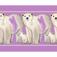 thumbnail image 2 of IBA Indianbeautifulart Purple Polar Bear Animal Fabric Laces For Crafts Printed Velvet&nbsp;Trim&nbsp;Fabric Sewing Border Ribbon&nbsp;Trims&nbsp;9 Yards 2 Inches, 2 of 2