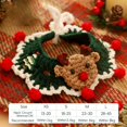 thumbnail image 2 of Gardjoe Hand Knitted Plush Christmas Cat Collar with Pom Pom Accents and Adjustable Fit for Small Cats Winter Holiday Dress Up Gift, 2 of 7