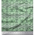 thumbnail image 1 of Soimoi Green Georgette Viscose Fabric Leopard Animal Skin Print Sewing Fabric Yard 42 Inch Wide, 1 of 3