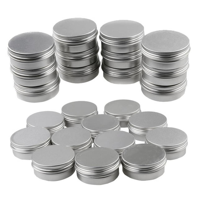 Envases de Lata de Bálsamo Labial de Aluminio de 24 Piezas con Tapas de Rosca, Ideales para Especias, Caramelos, Almacenamiento de Té, / Jinwen Tarros redondos de aluminio para maquillaje