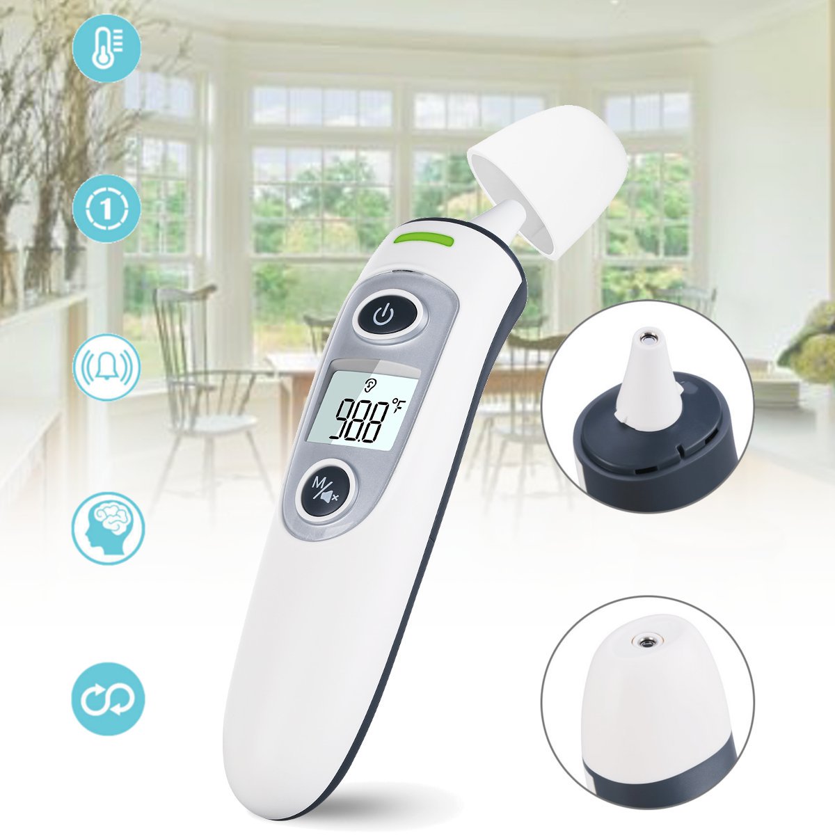 Meigar Ear Forehead Infrared Thermometer Handheld Baby Adult Body Care Machine