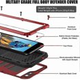 thumbnail image 4 of iPhone SE 2020, Heavy Duty Military Grade Armor Metal Case, Full Body Protective Shockproof Dustproof Strong Rugged Thick Case for iPhone SE2, Red, 4 of 5