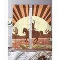 thumbnail image 3 of Western Cowboy Riding Horse Sheer Curtains 2 Panels Set Hand-drawn Desert Cactus Sheer Window Curtains Light Filtering Rod Pocket Voile Drapes for Bedroom Living Room 52"X108", 3 of 8