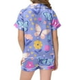 thumbnail image 4 of Jamsmile Toddler Girls Sets Butterfly Floral Print Short Sleeve Shorts Soft Sleepwear Playwear Two Piece Girls Loungewear, 4 of 5