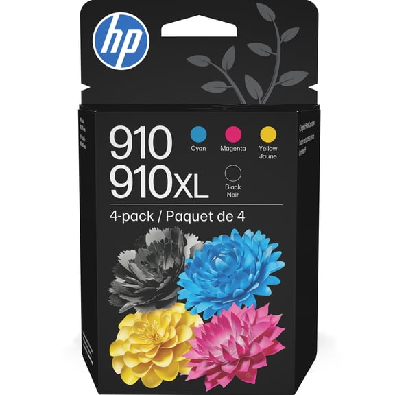 HP 910 CMY/910XL Black Ink Cartridge 4-pack