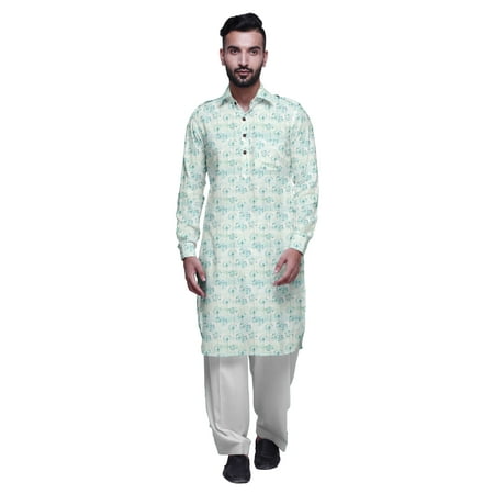 

PathaniÂ KurtaÂ Pyjama Traditional KurtaÂ Set for Boys Summer Clothing Teal Blue