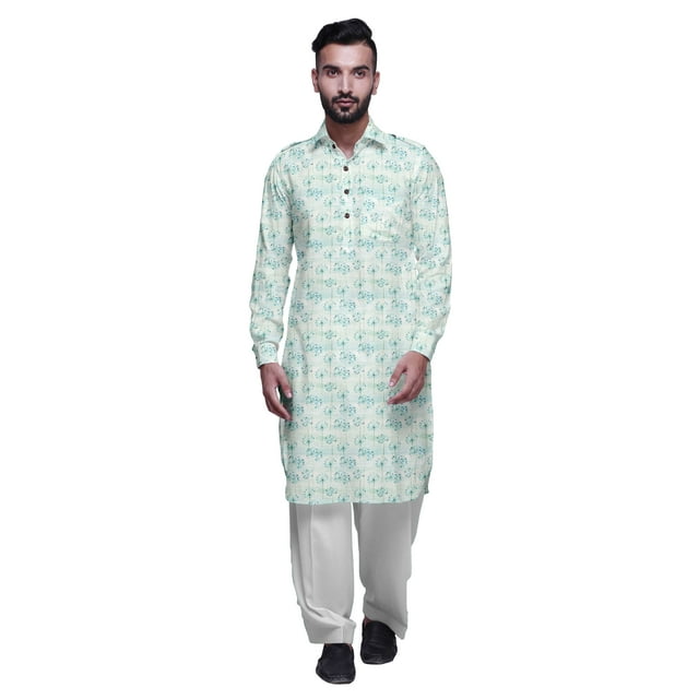 Atasi Pyjama Indien pour Hommes Robe de Soirée Ensemble de Vêtements pour Hommes Bleu Sarcelle
