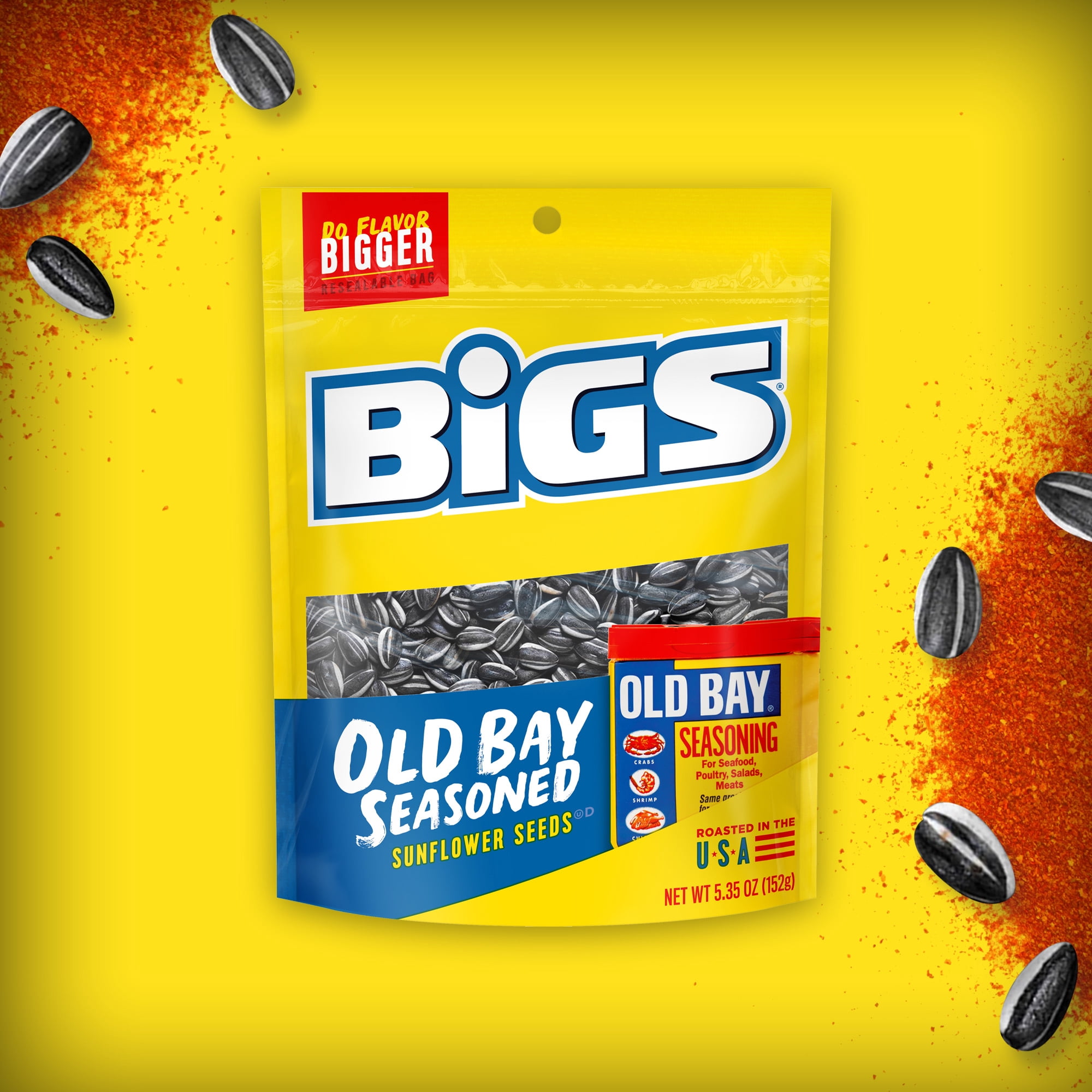 Bigs Old Bay Catch of the Day Seasoned Sunflower Seeds, Big 5.35 Oz, 12 per Case